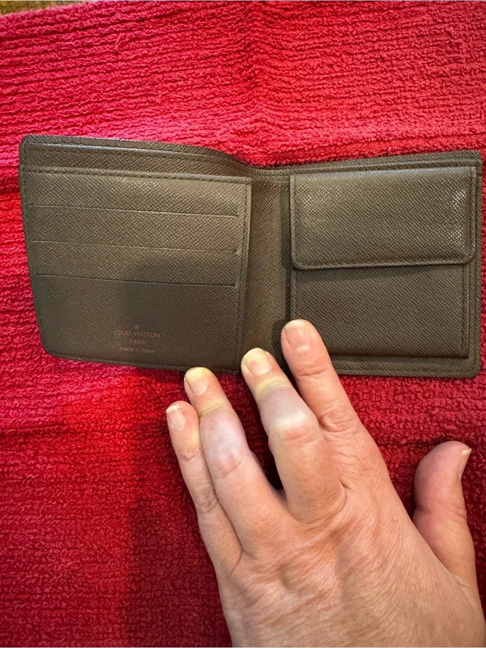Louis Vuitton Damier Ebene Checkered Brown & Tan Wallet with Authenticity